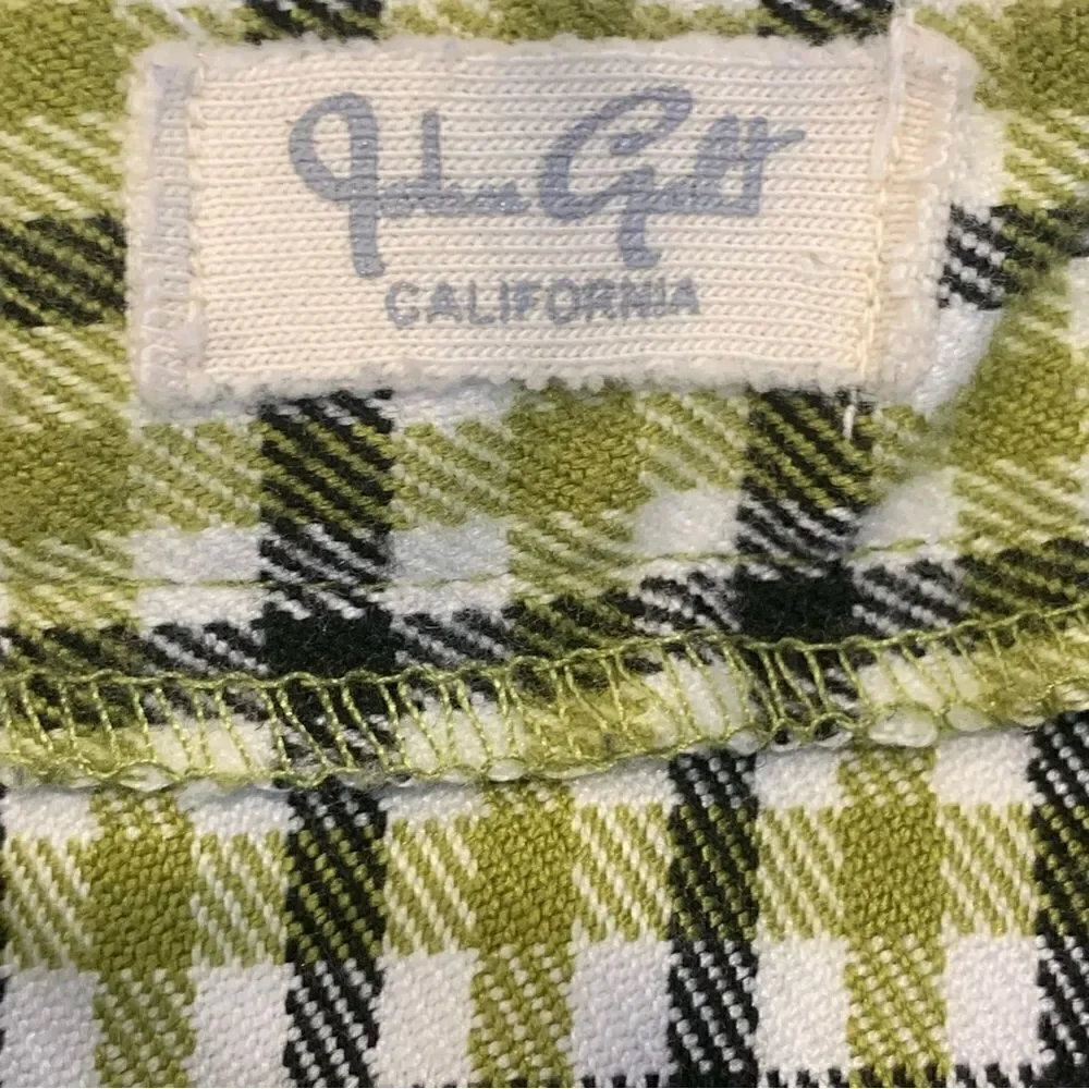 John Galt lime plaid skirt with buckle Size Small